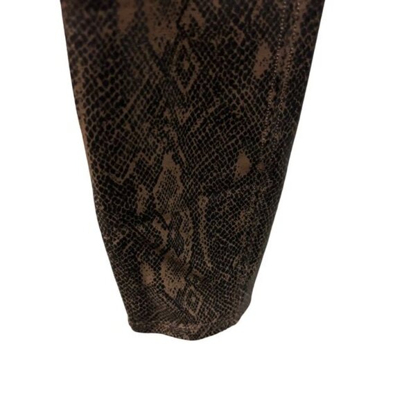Spanx  Womens Faux Leather Snake Print Leggings Size Small Brown - Picture 7 of 9